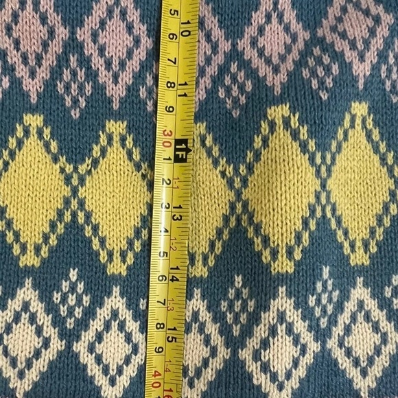 NEW Free People Argyle Sweater Set Size Medium Cardi & Skirt Z316-12 - Picture 11 of 12